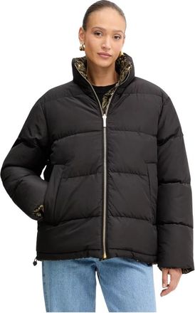 Just Cavalli Omkeerbare Gewatteerde Jas - Dames - Winterjassen - Zwart - XS - Leer - Jassen