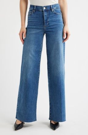 Frame Denim Le Slim High Waist Raw Hem Palazzo Jeans in Canals Raw After at Nordstrom, Size 24