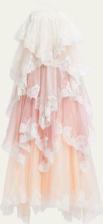 Aje Ophelia Tiered Lace Gown