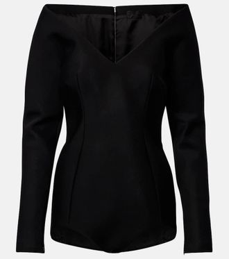 MUGLER Wool-blend bodysuit