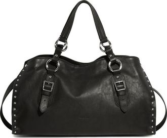 Aimée Large Rodeo Leather Satchel in Black at Nordstrom