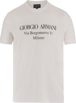 Giorgio Armani White Logo Print T-Shirt