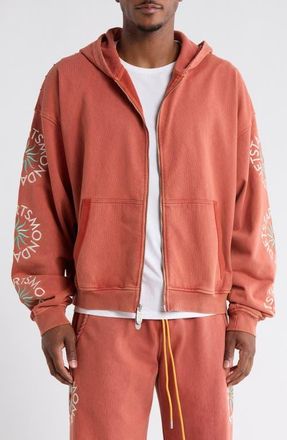 Diet Starts Monday Sol Graphic Zip Hoodie in Red at Nordstrom, Size Xx-Large