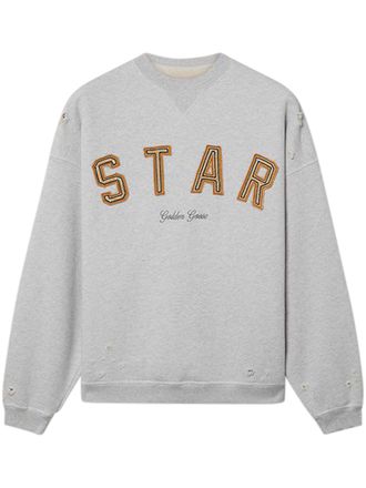 Golden Goose Relaxed Fit Distressed Sweatshirt with Bold STAR Lettering