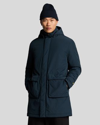 Lyle & Scott Mens Wadded Parka - Navy Nylon - Size X-Large