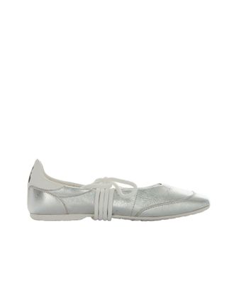 Patrizia Pepe Silver Dancing Skin Laminated Ballet Flats