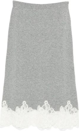 Fabiana Filippi Lace-Trimmed Pencil Skirt