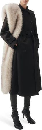 Mango Selection Classic Cotton Trench Coat in Black at Nordstrom Rack, Size Medium