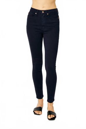 Judy Blue High Waist Tummy Control Garment Dyed Skinny Jeans In Navy