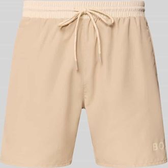 HUGO BOSS Badeshorts mit Kontrast-Logo Modell STARFISH in Sand, Gr&ouml;&szlig;e XXL