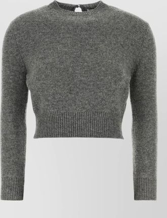 Jil Sander wool blend cropped sweater long sleeves crewneck