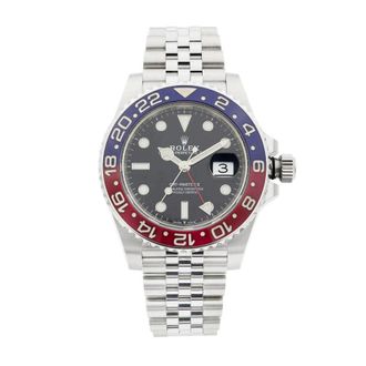 Rolex Pre-owned Rolex GMT-Master II GMT Pepsi Blue and Red Bezel Automatic Chronometer Black Dial Mens Watch 126710BLRO
