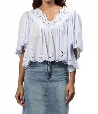 Dear John Denim Lania Short Sleeve Top In Skyway