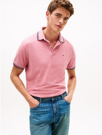 Tommy Hilfiger Mens Regular Fit Tommy Wicking Polo - Pink - XXXL