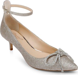Badgley Mischka Geranium Pointed Toe Kitten Heel Pump in Light Gold at Nordstrom Rack, Size 7.5