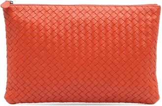 Bottega Veneta 2012-2025 Nappa Intrecciato clutch bag - unisex - Nappa Leather - One Size - Red