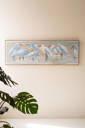 Kalalou Framed Paint Over Print - Eight Shore Birds
