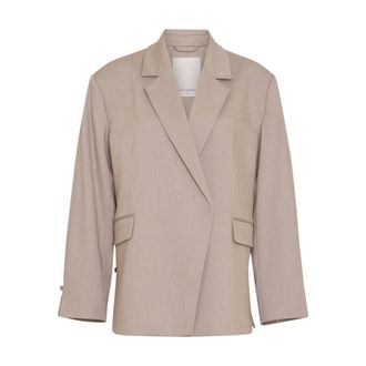 Moss Copenhagen Marceli Oversized Blazer - Dames - Jassen - Beige - Maat: Xs/S Wol