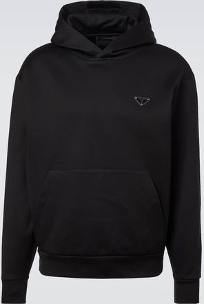 Prada Logo cotton-blend jersey hoodie