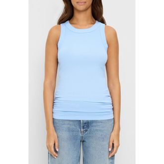 Michael Stars Halley Side Ruched Tank in Sky at Nordstrom, Size X-Small