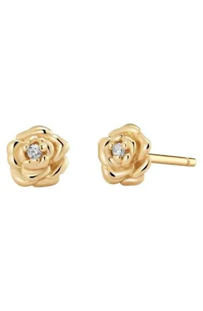 Made by Mary CZ Birth Flower Stud Earrings in September - Gold Vermeil at Nordstrom