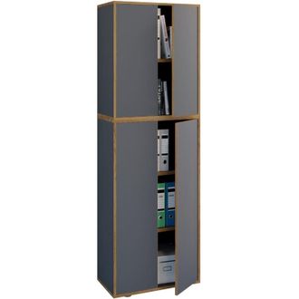 VCM Armadio da ufficio in legno Cartella File Armadio Mobili ufficio Cabinet Salia 5 volte Larghezza 60 cm Porte di tornitura (Antracite) - VCM