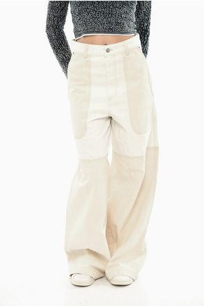 Diesel Wide-Leg High-Waisted Trousers D- UOKI With Logo Button size 28