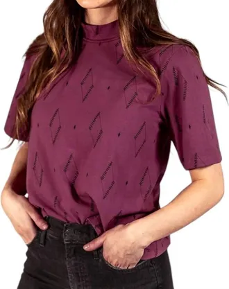 Mata Traders Eve Top In Diamond Vine Dark Purple