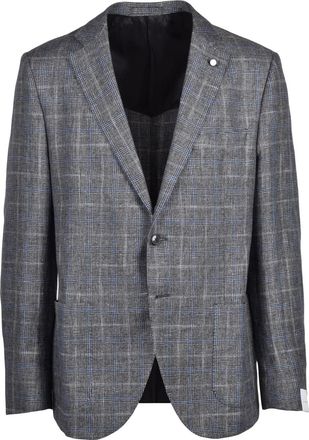 Lubiam Round Jacket Linen/Wool - Grey
