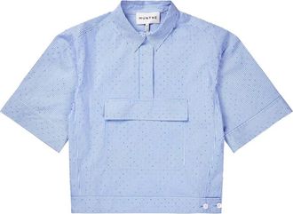 Munthe Must Top - Dames - Blouses - Blauw - S - Katoen - Overhemden