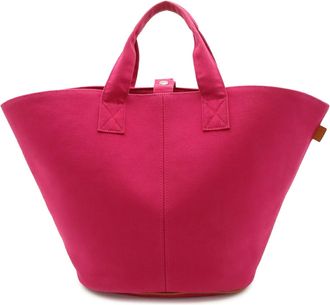 Herm&egrave;s Fuchsia Canvas Handbag Tote Bag (Pre-Owned)