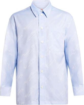 Kenzo Verdy Oversized Shirt - Heren - Zomerjassen - Blauw - M - Katoen - Jassen