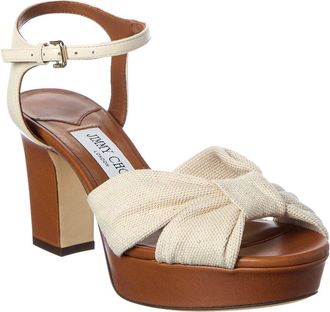 Jimmy Choo London Heloise 80 Canvas & Leather Sandal