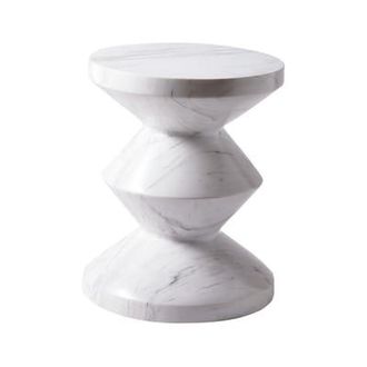 Pols Potten Stool Zig Zag - White - Marble