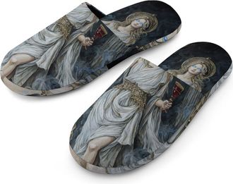 Generic Greek Mythology Hecate Goddess Mens House Slippers Slip Indoor Slipper On Shoes Warm Outdoor