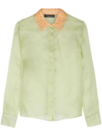 Fabiana Filippi semi-sheer silk shirt - Green