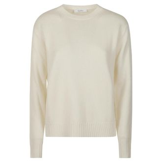 Max Mara Cashmere Knitwear, female, White, Size: L Cinema Sweater
