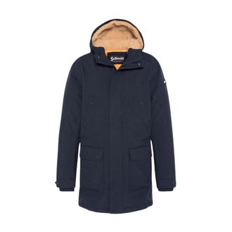 Schott NYC Schott Nyc, Jassen, Heren, Blauw, 2Xl, Polyester, Parka met vaste capuchon en sherpavoering