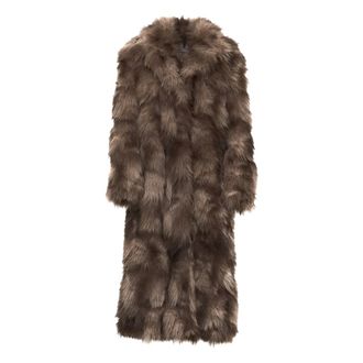 S.W.O.R.D 6.6.44 Cappotto Lungo in Eco-Pelliccia - - Jackets - Donna - Marrone - S