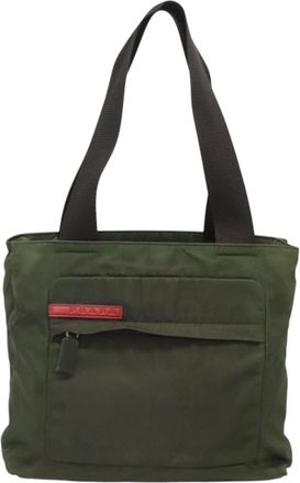 Prada Sports Khaki Nylon Tote Bag (Pre-Owned)