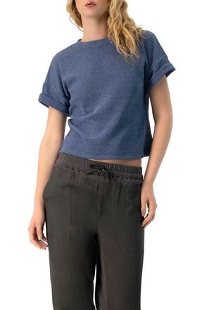 Ivonne Straight Knit Blouse with Crew Neck in Blue at Nordstrom, Size Medium