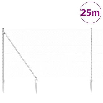 Berkfield Home Hexagon Fence 1.6x25 m Galvanised Steel in Silver