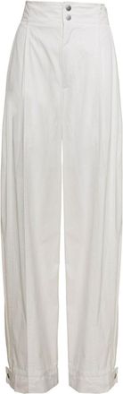 Bottega Veneta White Loose Flat Front Pants