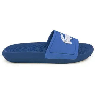 Lacoste Womens Croco Slide Sandals In Blue