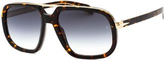 David Beckham Sunglasses Aviator Full Rim, Havana Gold Frame And Dark Grey Gradient Lens Db7101/s02Ik9O