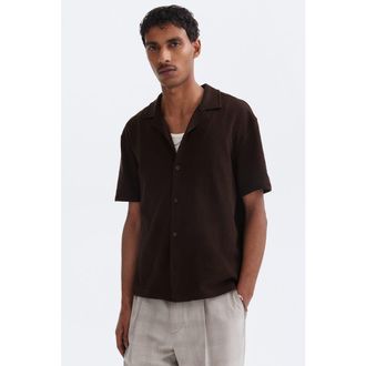 H&M Regular-fit resort shirt in Dark Brown at Nordstrom, Size Xx-Large