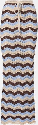 Bananhot Helena open-knit cotton-blend maxi skirt