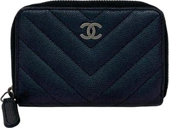 Chanel Black Grained Calfskin Coin Purse/Coin Case (Pre-Owned)
