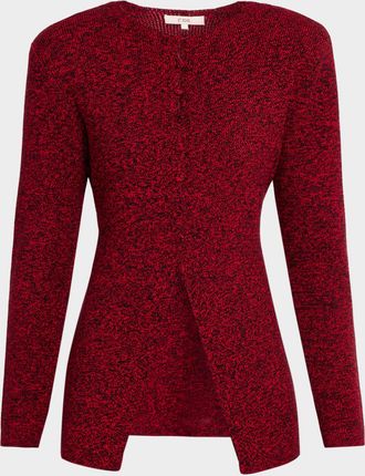Et Ochs Mischa Marled Knit Structured Cardigan