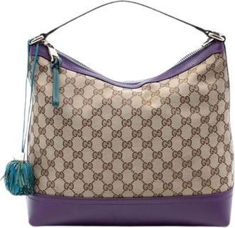 Gucci Pre-owned Shoulder Bags, female, Multicolor, Size: ONE SIZE Pre-owned Vintage Canvas Shoulder Bag